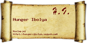 Hunger Ibolya névjegykártya